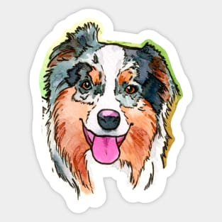 Cute Dog Face Watercolor Sticker